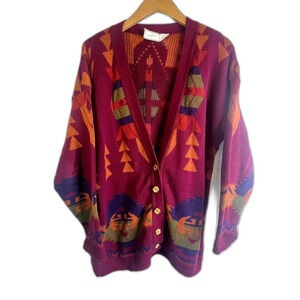 Jacqueline‎ Ferrar Vintage Retro Cardigan Sweater Size Large
